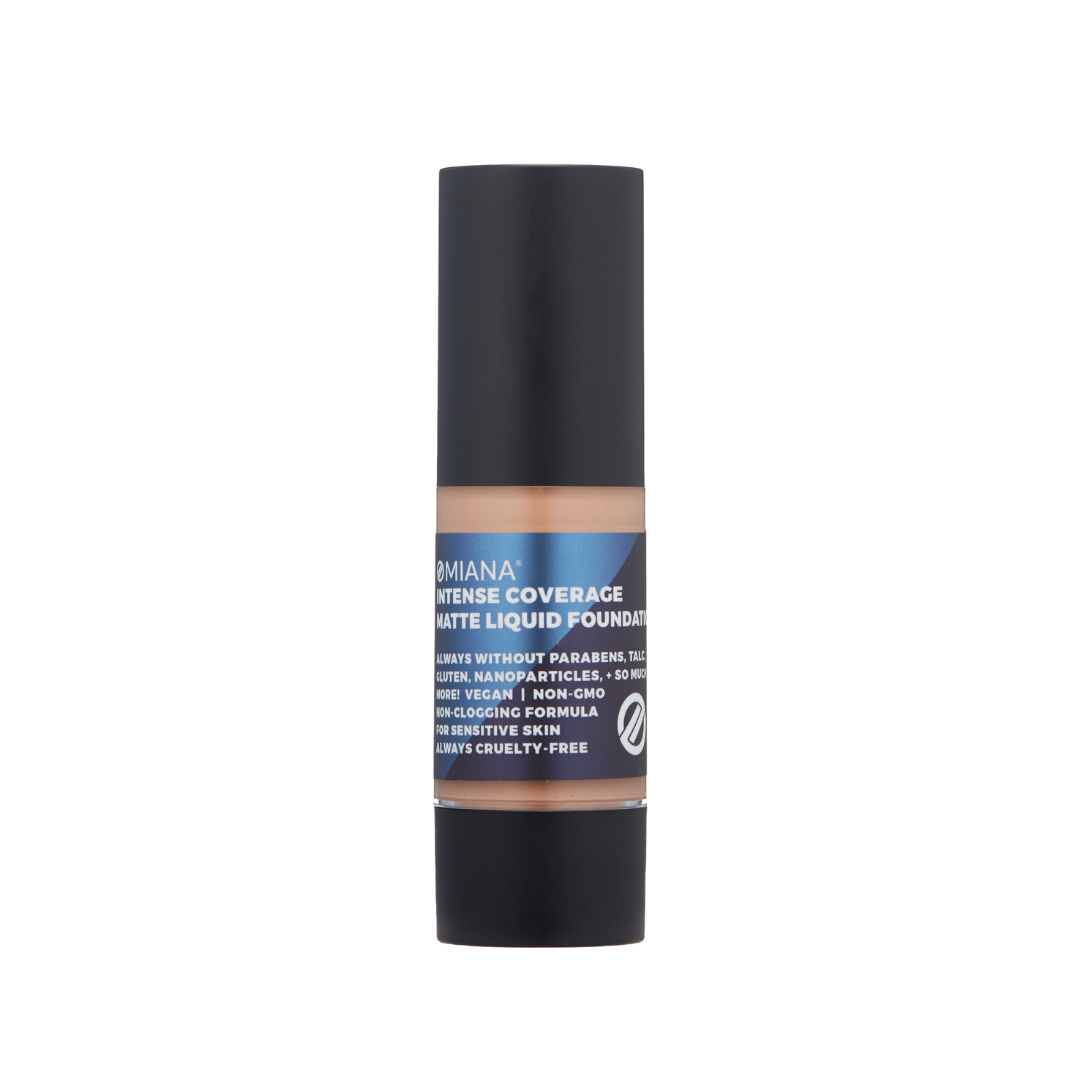 Intense Coverage Liquid Foundation - Mica-Free, Talc-Free, & More! - Omiana Beauty