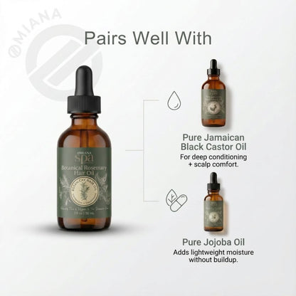 Omiana Natural Cosmetics Oil Botanical Rosemary Hair Oil – Lightweight Conditioning Oil for Scalp & Hair